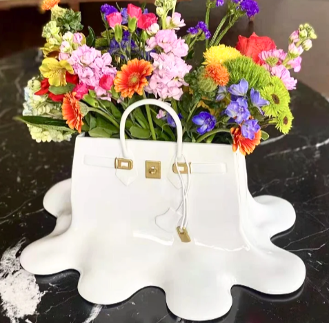 Luxury Hand Bag Resin Vase